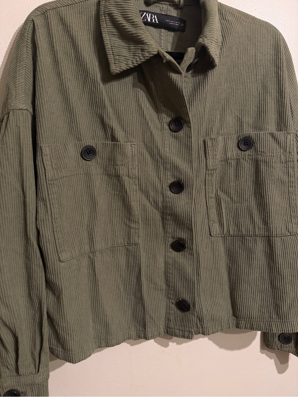 Zara Olive Green Corduroy Jacket - Picture 7 of 8
